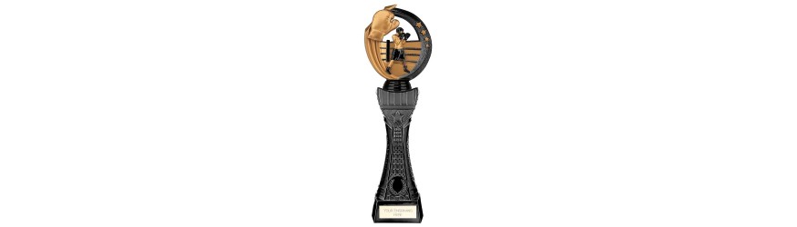 RENEGADE II BOXING TOWER RESIN TROPHY - 4 SIZES - 25CM - 33.5CM